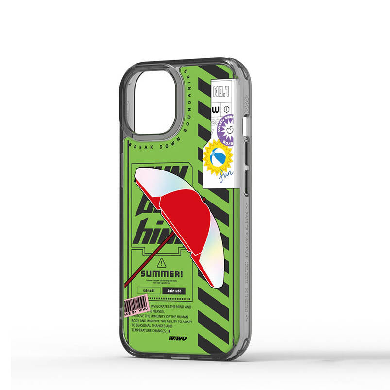 iPhone 15 Pro Kılıf Çift Katman Desenli Wiwu Summer Serisi Kılıf