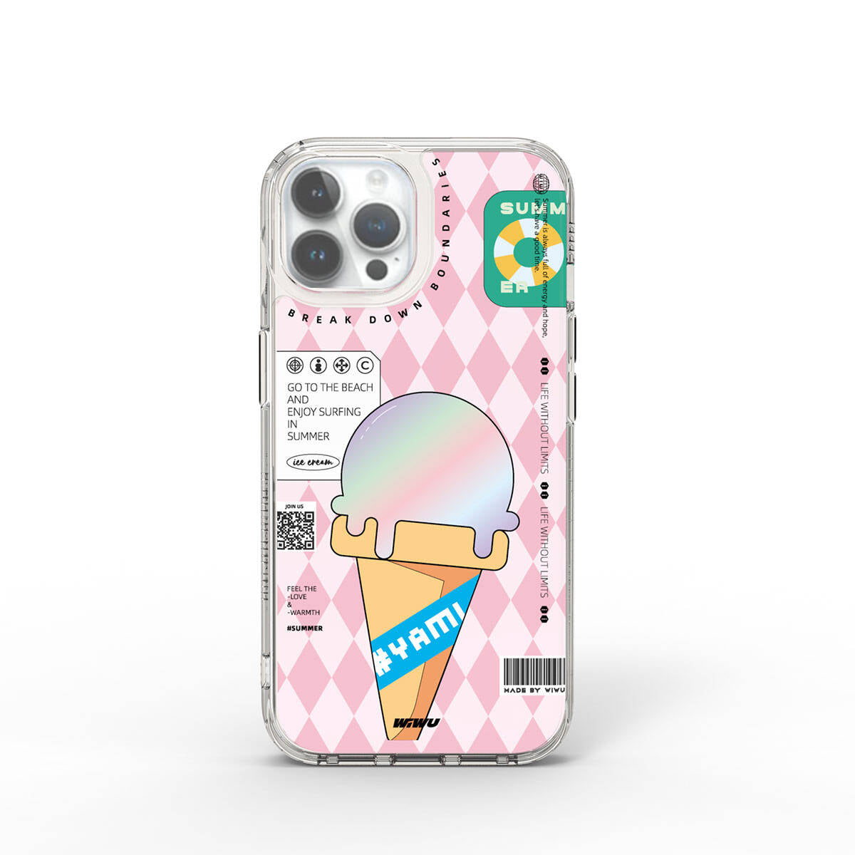iPhone 15 Pro Kılıf Çift Katman Desenli Wiwu Summer Serisi Kılıf