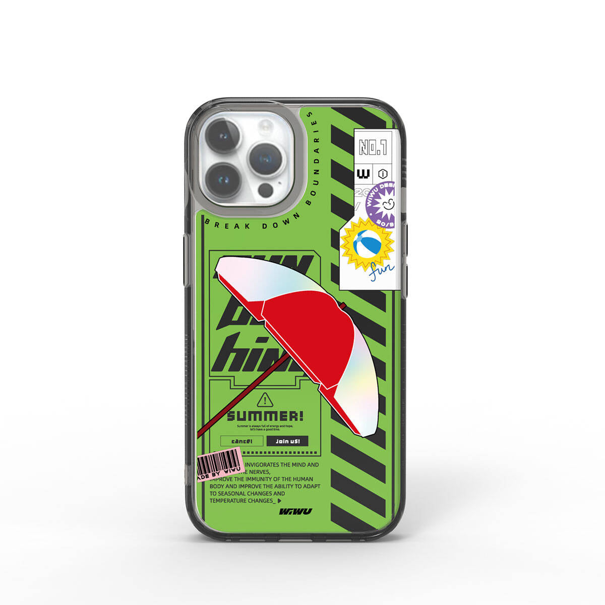 iPhone 15 Pro Kılıf Çift Katman Desenli Wiwu Summer Serisi Kılıf