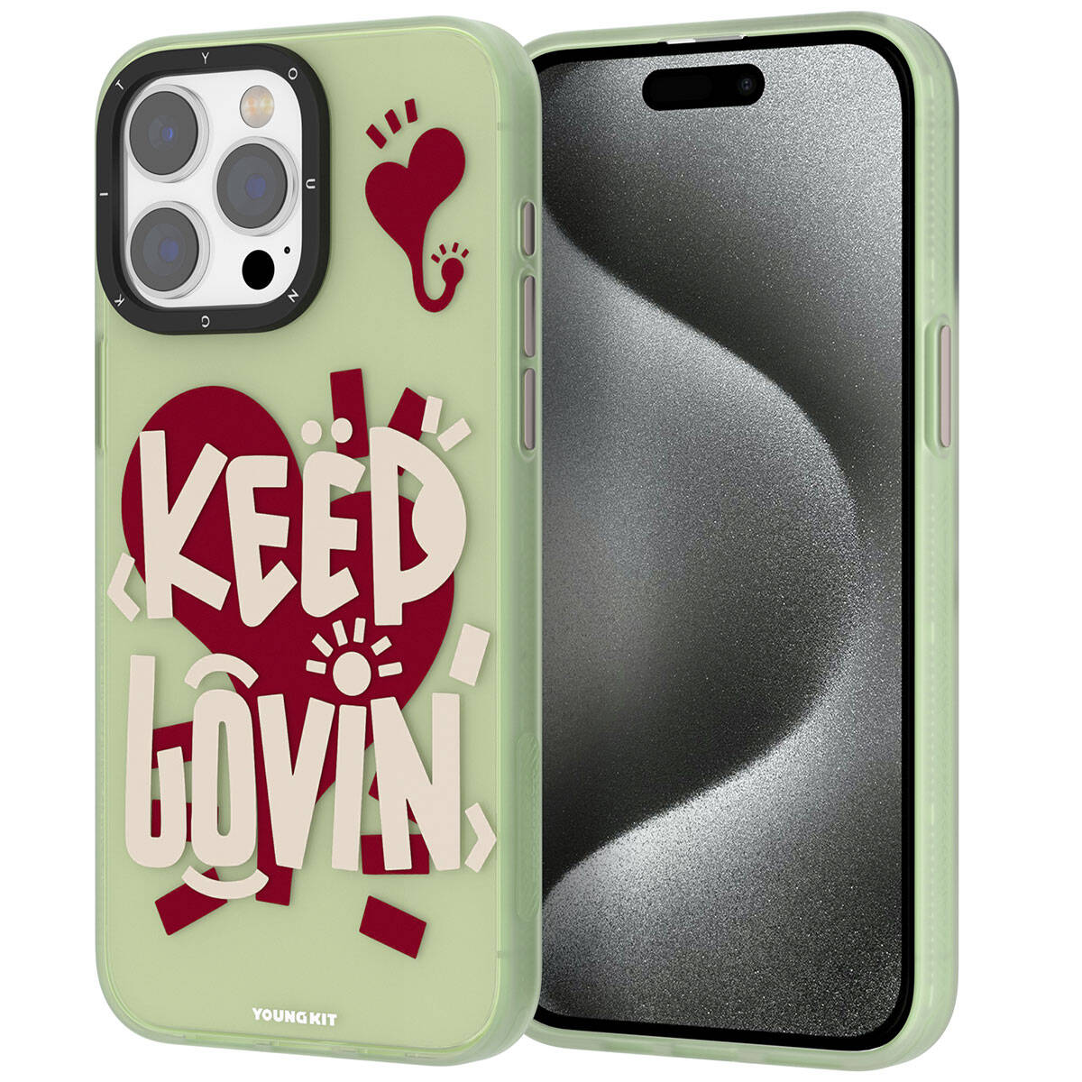 iPhone 15 Pro Kılıf Desenli Youngkit Happy Hearth Serisi Kılıf