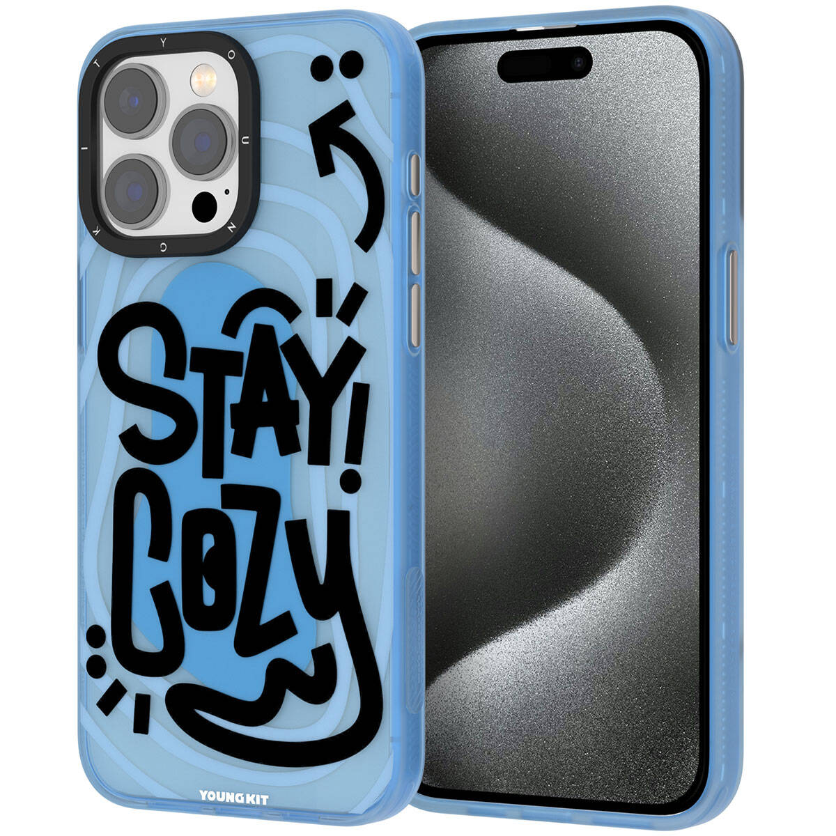 iPhone 15 Pro Kılıf Desenli Youngkit Happy Hearth Serisi Kılıf