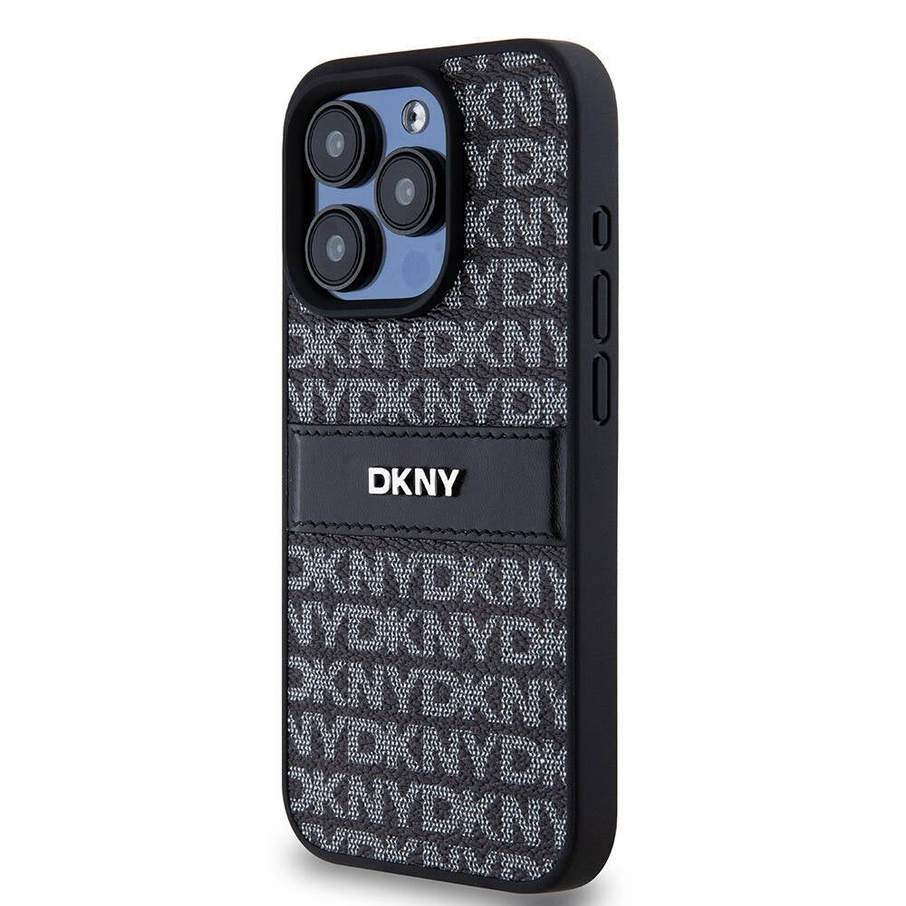 iPhone 15 Pro Kılıf DKNY Orijinal Lisanslı 3D Yazılı Repeat Texture Pattern Kılıf