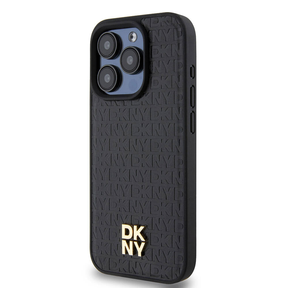 iPhone 15 Pro Kılıf DKNY Orijinal Lisanslı M-safe Şarj Özellikli 3D Yazılı Repeat Pattern Kılıf