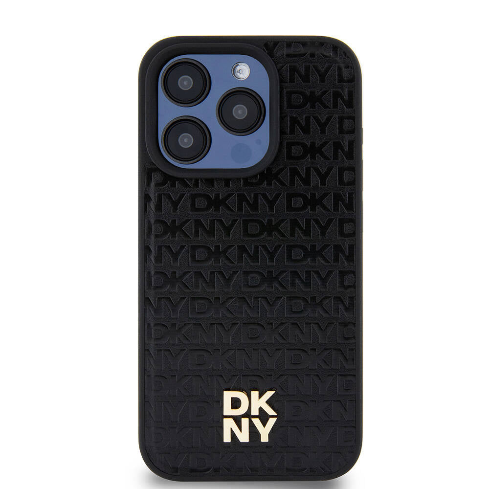 iPhone 15 Pro Kılıf DKNY Orijinal Lisanslı M-safe Şarj Özellikli 3D Yazılı Repeat Pattern Kılıf