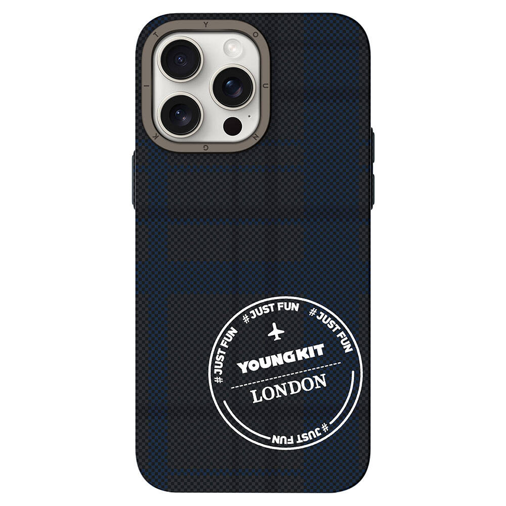 iPhone 15 Pro Kılıf Ekose Desenli Youngkit Gezhi Serisi Kılıf