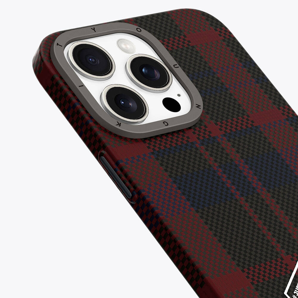 iPhone 15 Pro Kılıf Ekose Desenli Youngkit Gezhi Serisi Kılıf