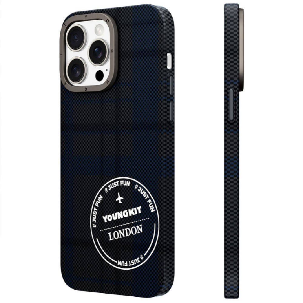 iPhone 15 Pro Kılıf Ekose Desenli Youngkit Gezhi Serisi Kılıf