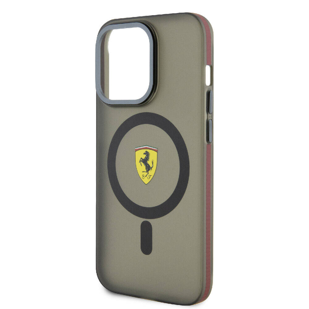 iPhone 15 Pro Kılıf Ferrari Orijinal Lisanslı M-safe Şarj Özellikli Kontrast Bumper Kılıf