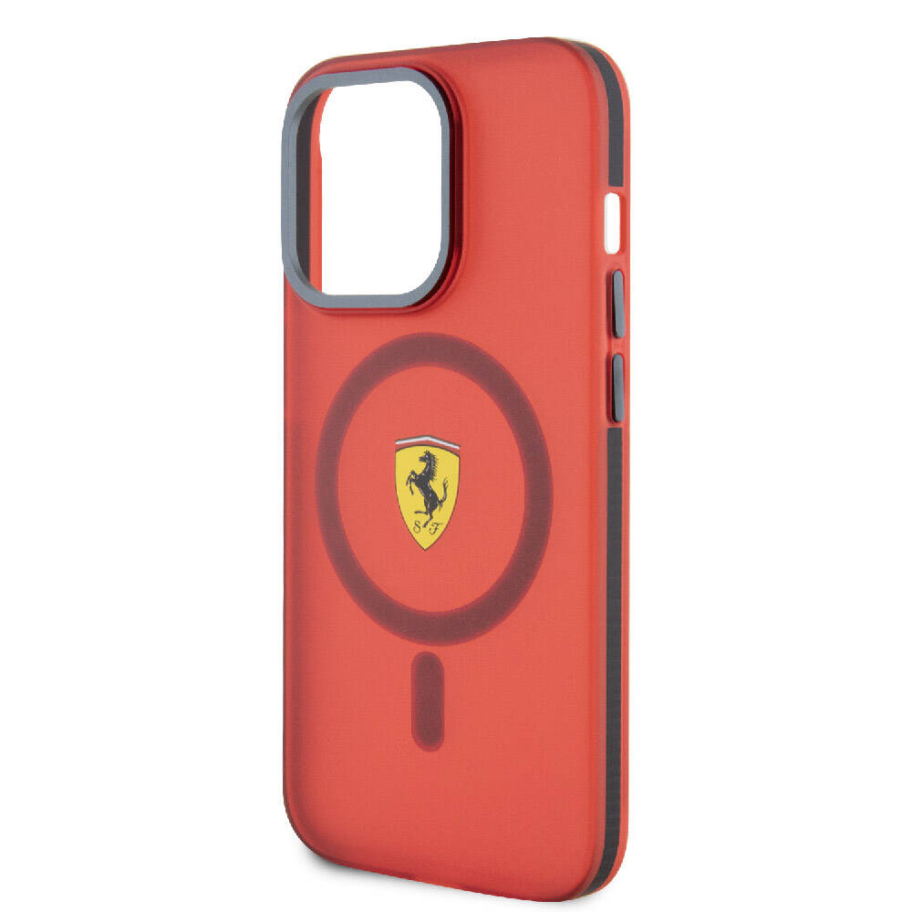 iPhone 15 Pro Kılıf Ferrari Orijinal Lisanslı M-safe Şarj Özellikli Kontrast Bumper Kılıf