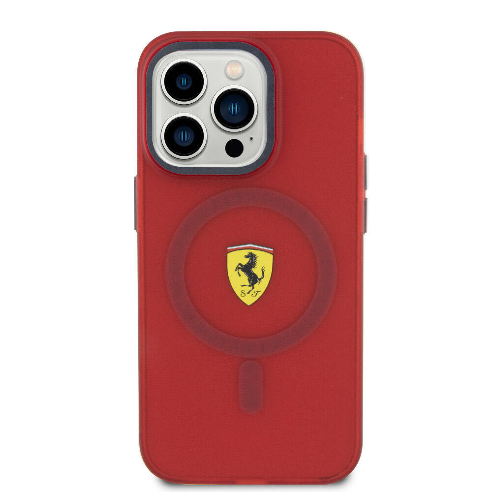 iPhone 15 Pro Kılıf Ferrari Orijinal Lisanslı M-safe Şarj Özellikli Kontrast Bumper Kılıf