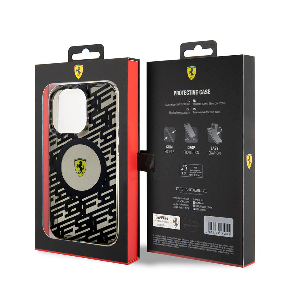 iPhone 15 Pro Kılıf Ferrari Orijinal Lisanslı M-safe Şarj Özellikli Multi SF Kılıf
