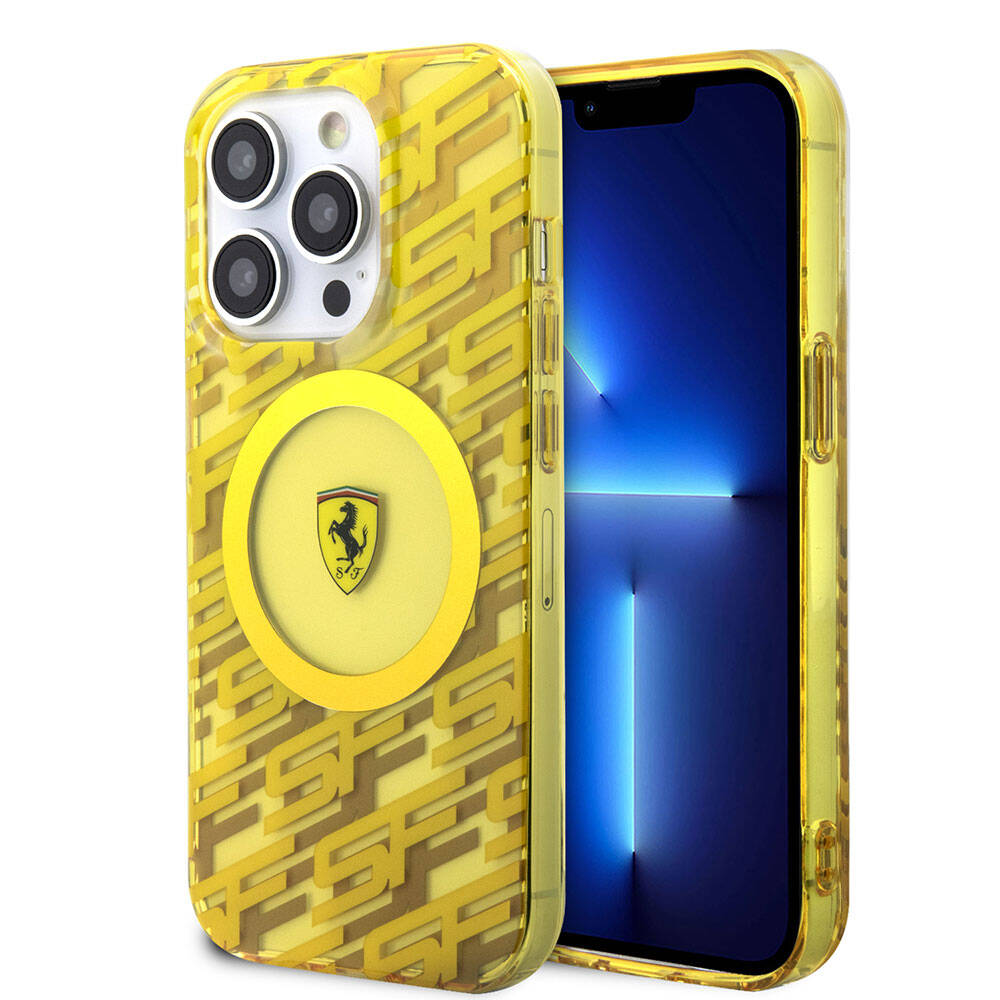 iPhone 15 Pro Kılıf Ferrari Orijinal Lisanslı M-safe Şarj Özellikli Multi SF Kılıf