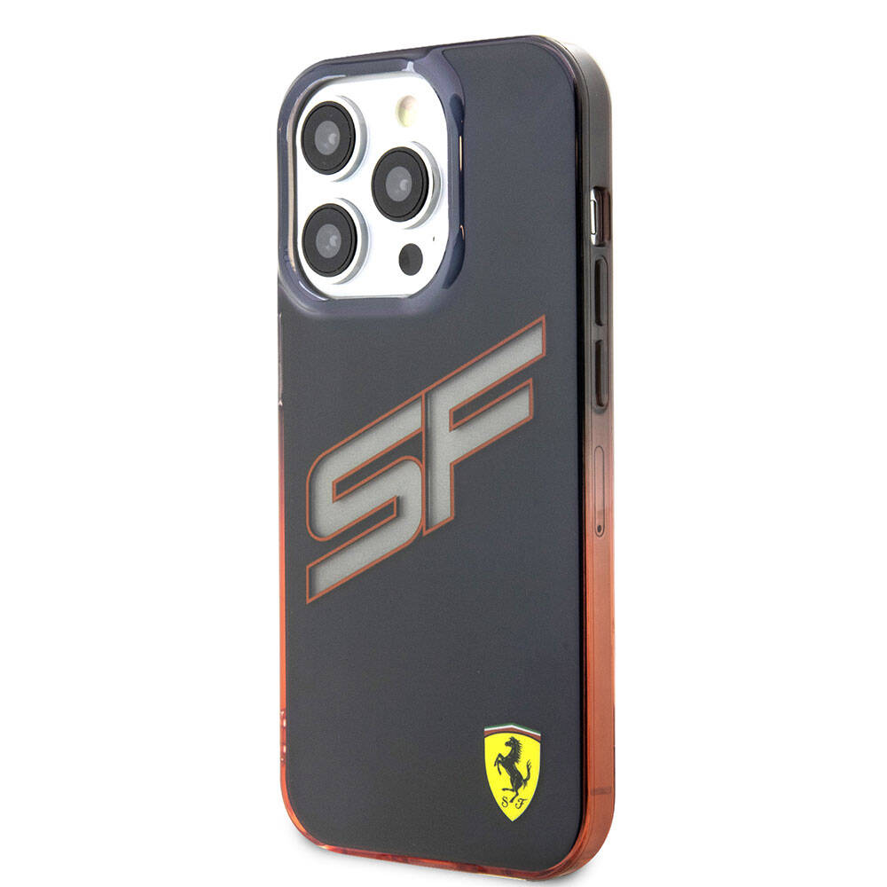 iPhone 15 Pro Kılıf Ferrari Orijinal Lisanslı Transparan SF Yazılı Kenarları Renk Geçişli Kılıf