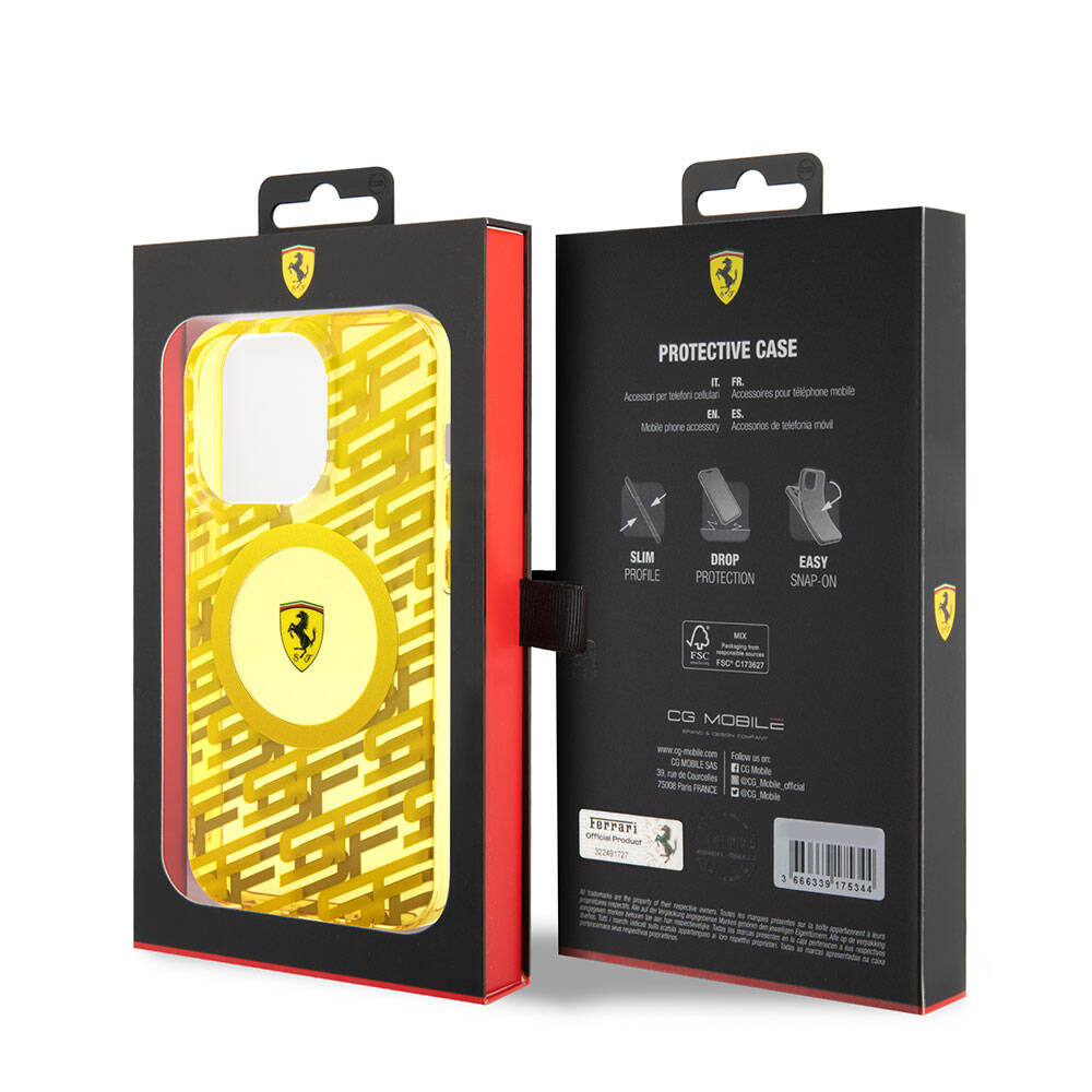iPhone 15 Pro Kılıf Ferrari orijinal Lisanslı M-safe Şarj Özellikli Multi SF Kılıf