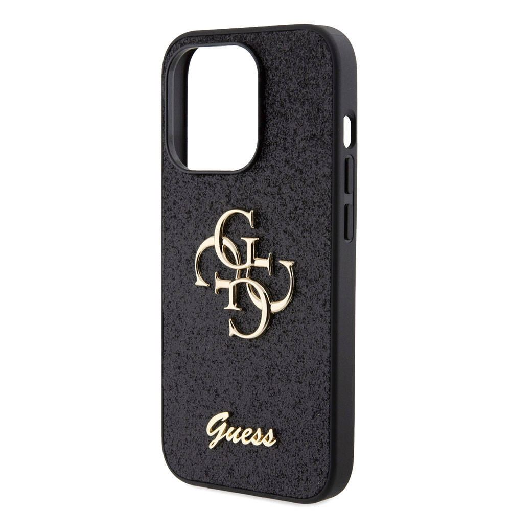 iPhone 15 Pro Kılıf Guess Orijinal Lisanslı 4G Büyük Metal Logolu Glitter Kılıf