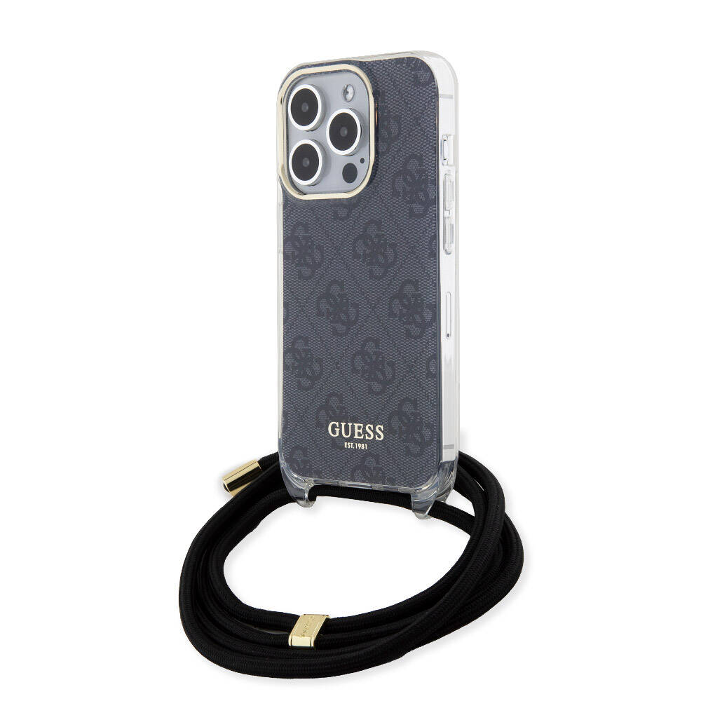 iPhone 15 Pro Kılıf Guess Orijinal Lisanslı Çapraz Kordon 4G Desenli Kılıf