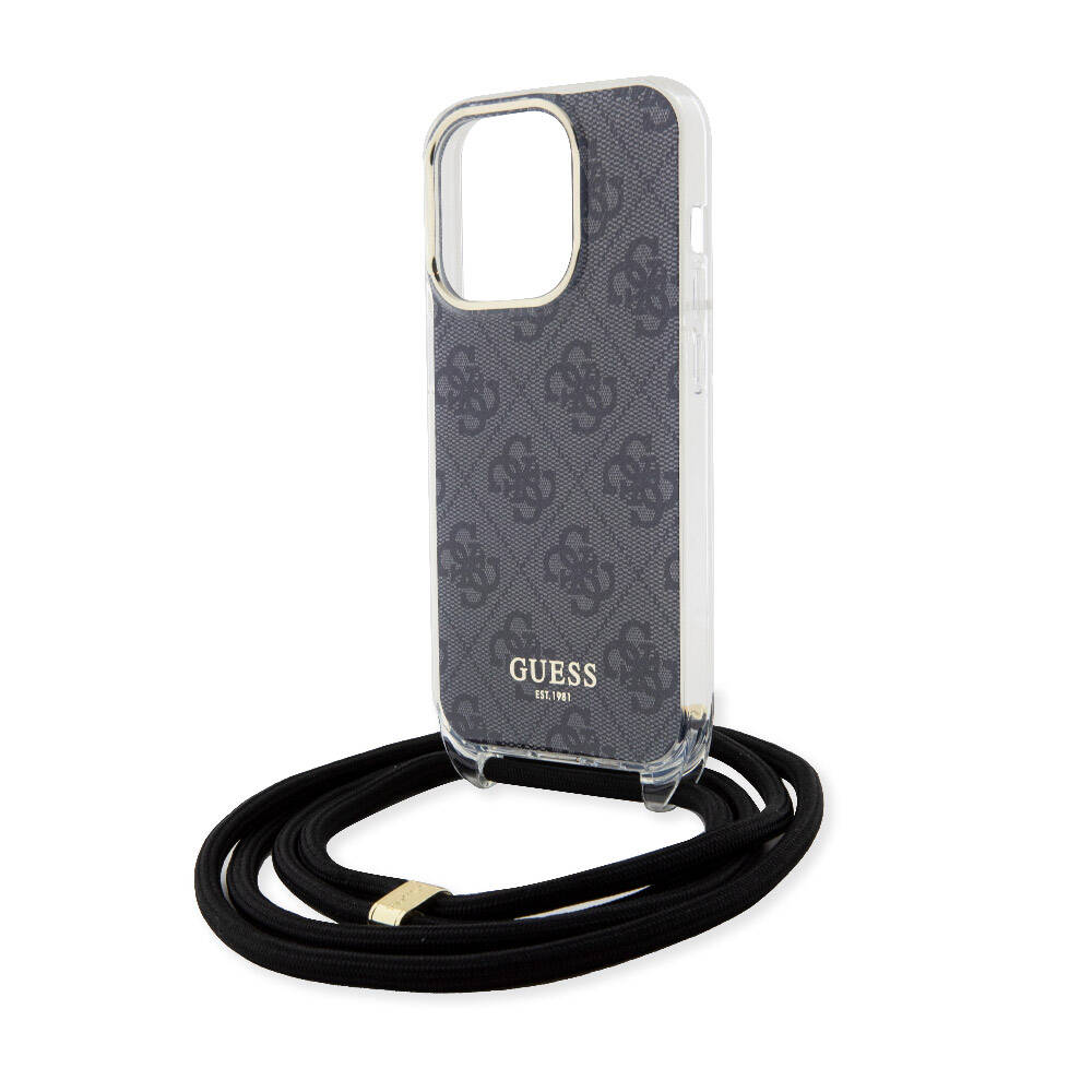 iPhone 15 Pro Kılıf Guess Orijinal Lisanslı Çapraz Kordon 4G Desenli Kılıf