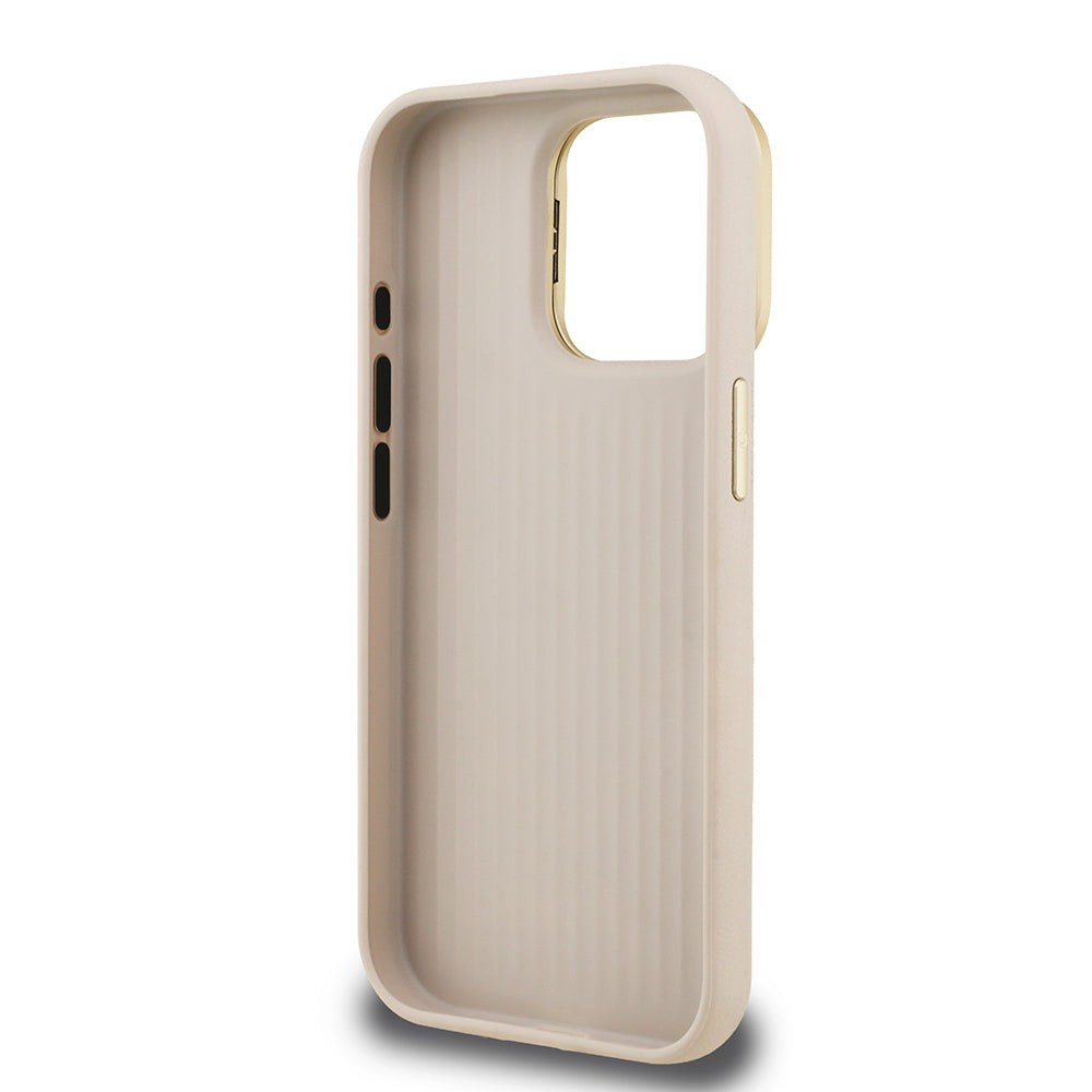 iPhone 15 Pro Kılıf Guess Orijinal Lisanslı Grained Yazı Logolu Kamera Standlı Kılıf