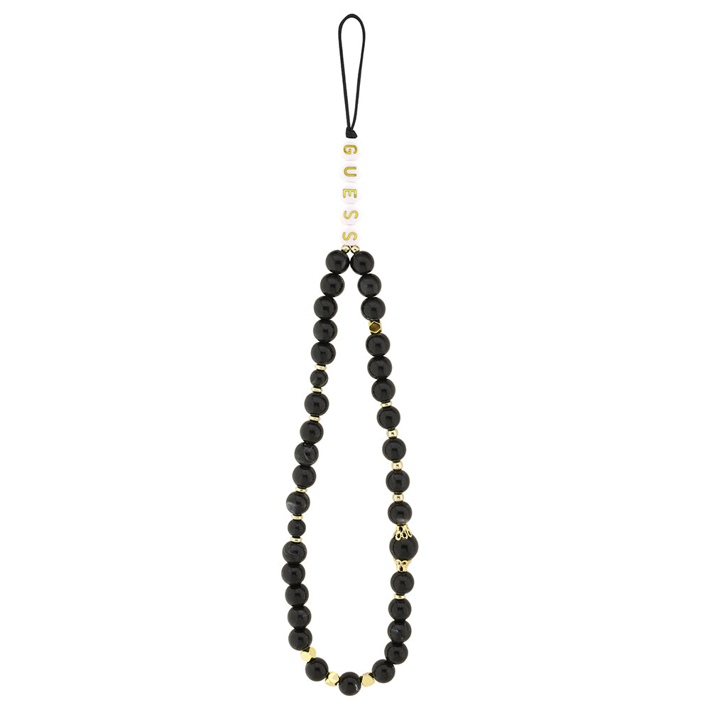 iPhone 15 Pro Kılıf Guess Orijinal Lisanslı M-safe Şarj Özellikli PU Deri Bilek Askı İpli Yazı Logolu Kılıf