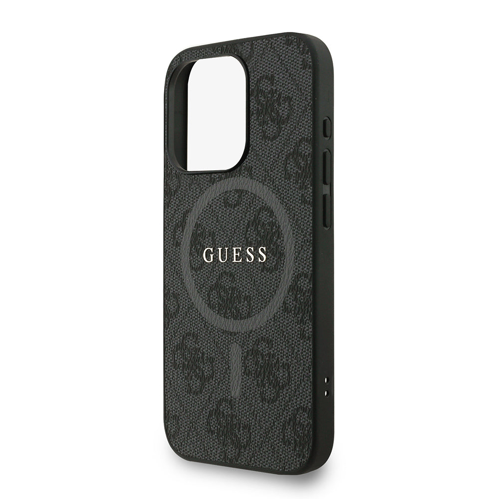iPhone 15 Pro Kılıf Guess Orijinal Lisanslı M-safe Şarj Özellikli PU Deri Bilek Askı İpli Yazı Logolu Kılıf