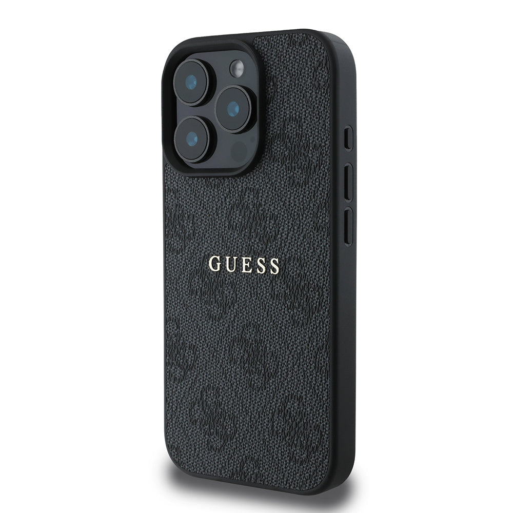 iPhone 15 Pro Kılıf Guess Orijinal Lisanslı M-safe Şarj Özellikli 4G Desen Yazı Logolu Kılıf