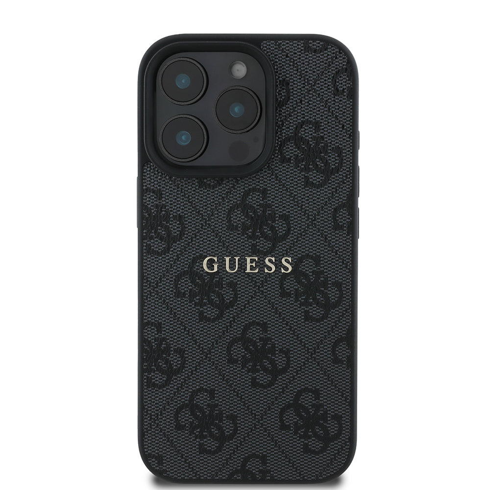 iPhone 15 Pro Kılıf Guess Orijinal Lisanslı M-safe Şarj Özellikli 4G Desen Yazı Logolu Kılıf