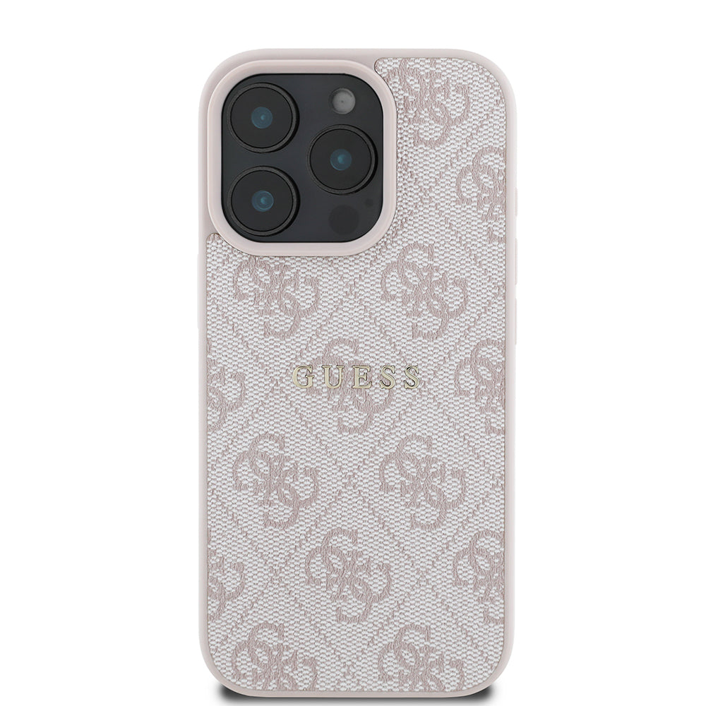 iPhone 15 Pro Kılıf Guess Orijinal Lisanslı M-safe Şarj Özellikli 4G Desen Yazı Logolu Kılıf