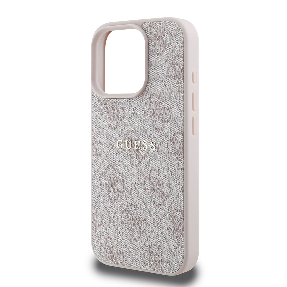 iPhone 15 Pro Kılıf Guess Orijinal Lisanslı M-safe Şarj Özellikli 4G Desen Yazı Logolu Kılıf
