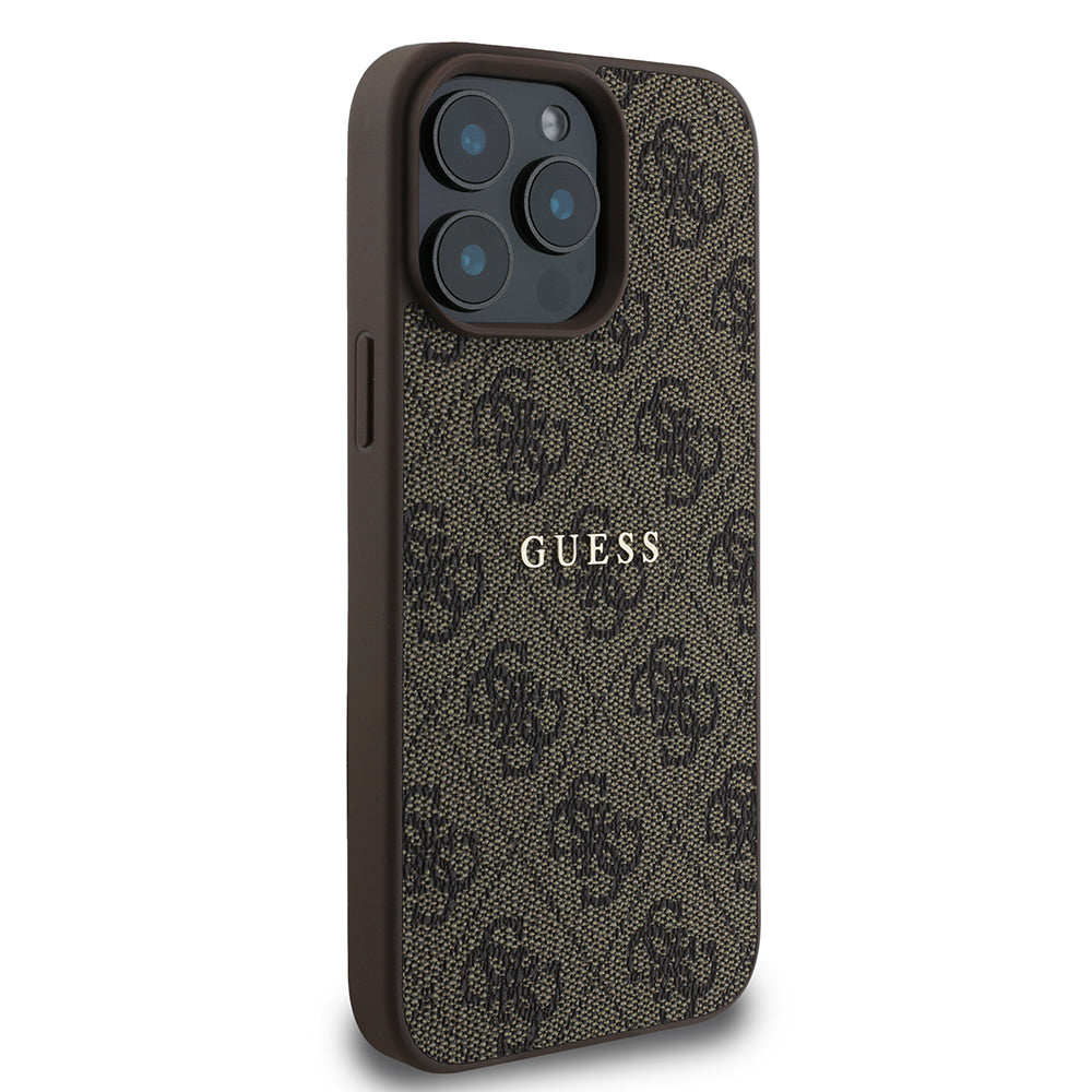 iPhone 15 Pro Kılıf Guess Orijinal Lisanslı M-safe Şarj Özellikli 4G Desen Yazı Logolu Kılıf