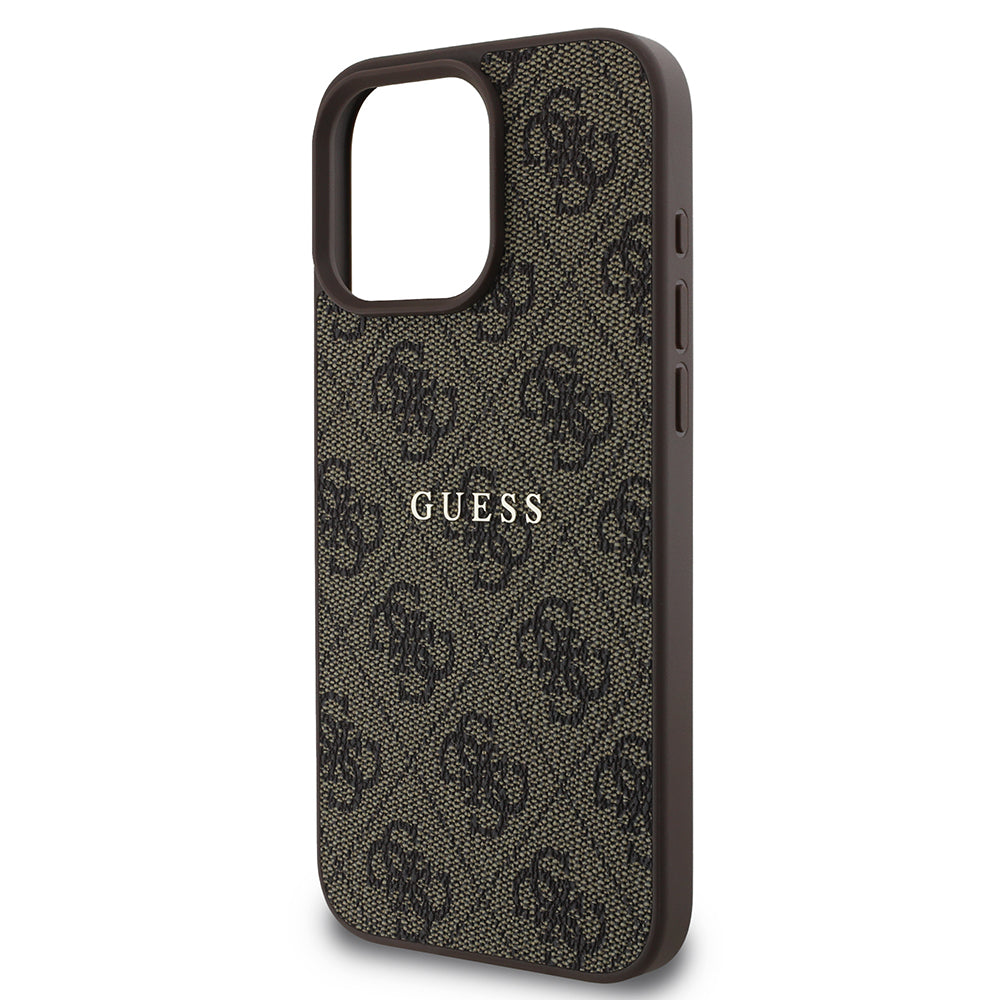 iPhone 15 Pro Kılıf Guess Orijinal Lisanslı M-safe Şarj Özellikli 4G Desen Yazı Logolu Kılıf