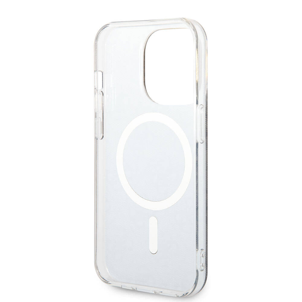 iPhone 15 Pro Kılıf Guess Orijinal Lisanslı M-safe Şarj Özellikli Yazı Logolu 4G Desenli Kılıf