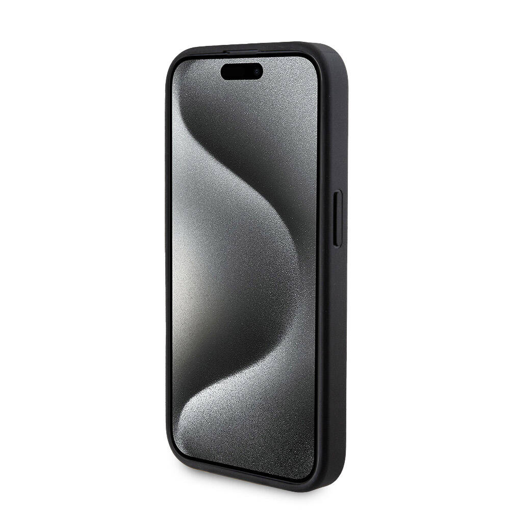 iPhone 15 Pro Kılıf Guess Orijinal Lisanslı M-safe Şarj Özellikli Yazı Logolu 4G Desenli Kılıf + Powerbank 5000mAh 2in1 Set