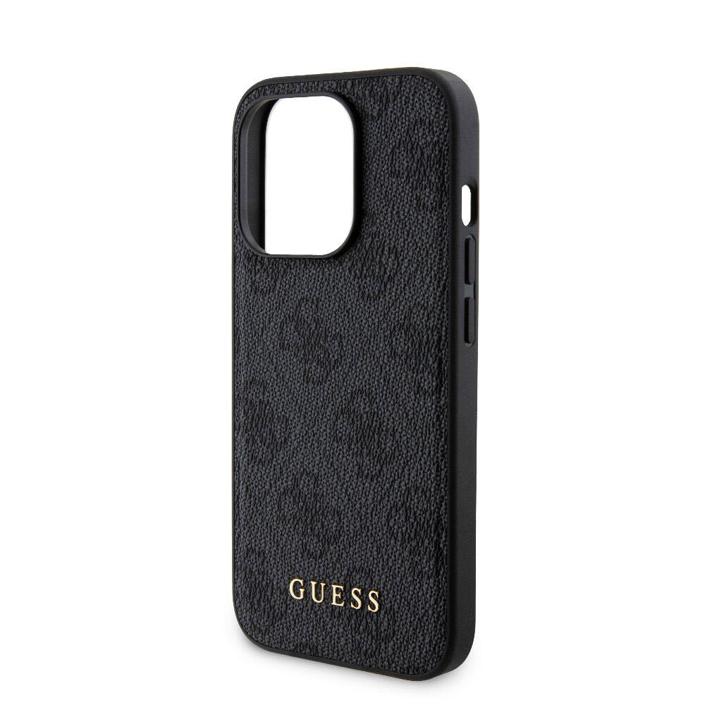 iPhone 15 Pro Kılıf Guess Orijinal Lisanslı M-safe Şarj Özellikli Yazı Logolu 4G Desenli Kılıf + Powerbank 5000mAh 2in1 Set
