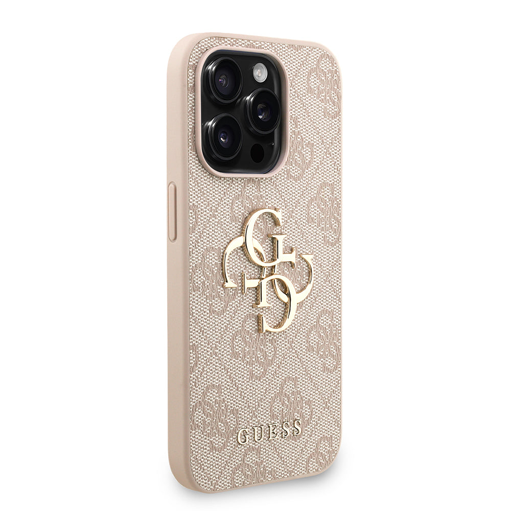 iPhone 15 Pro Kılıf Guess Orijinal Lisanslı PU Deri Bilek Askı İpli Metal Büyük 4G ve Yazı Logolu Kılıf