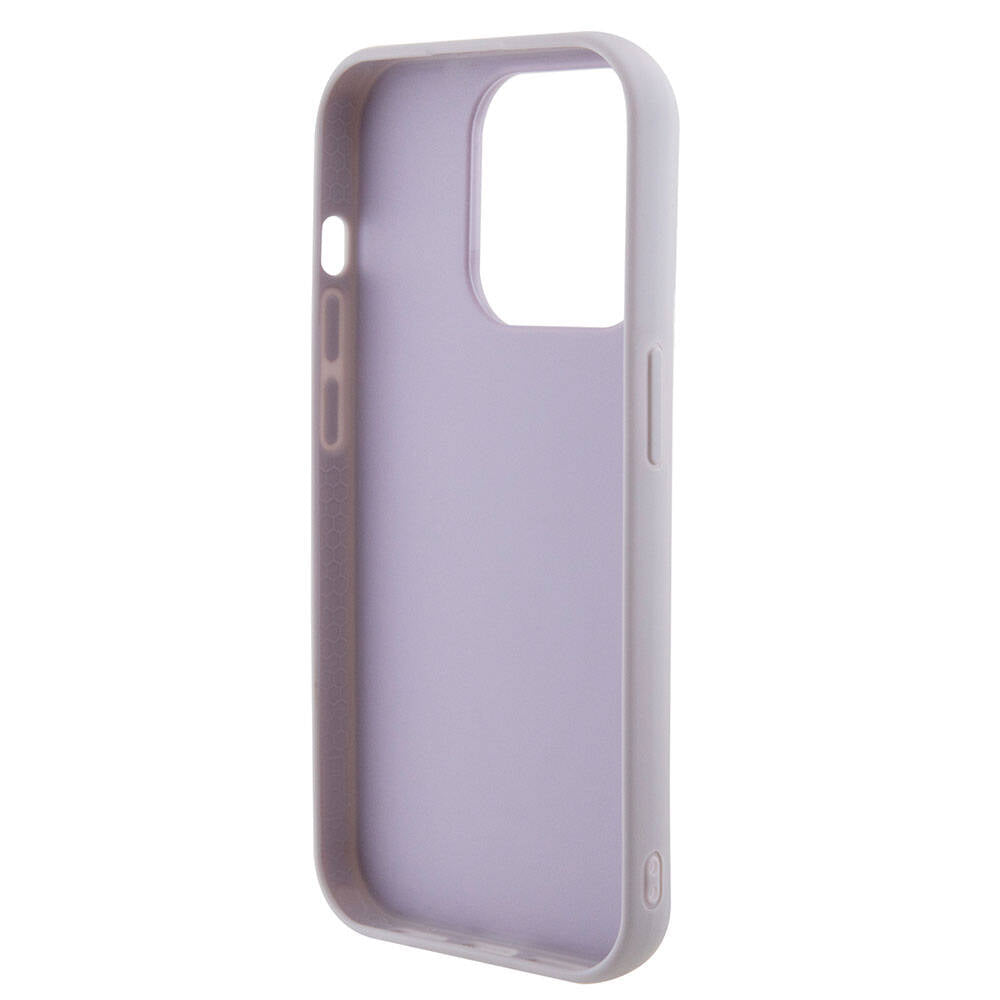 iPhone 15 Pro Kılıf Guess Orijinal Lisanslı PU Deri Metal Yazı Logolu Kapitone Kılıf