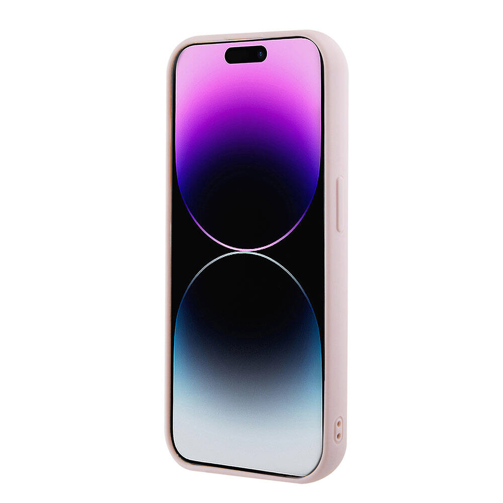 iPhone 15 Pro Kılıf Guess Orijinal Lisanslı PU Deri Metal Yazı Logolu Kapitone Kılıf