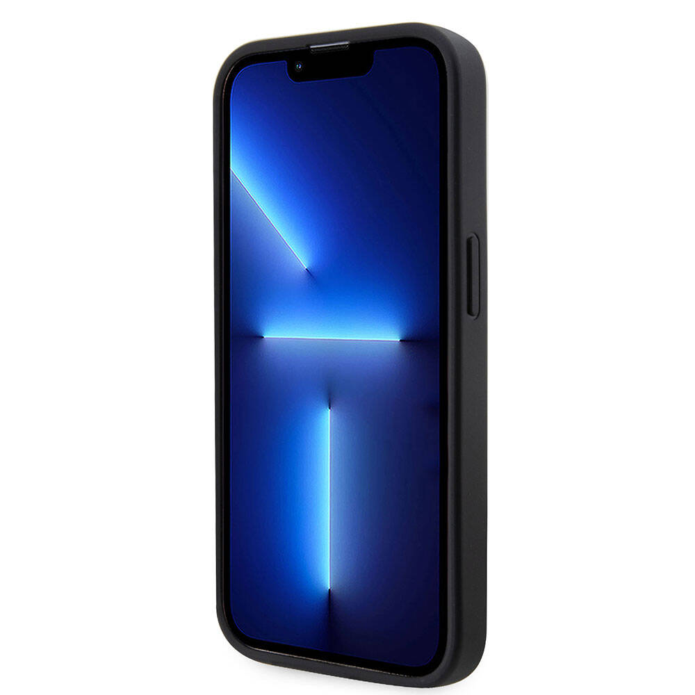 iPhone 15 Pro Kılıf Guess Orijinal Lisanslı Taşlı Arka Yüzey Üçgen Logolu Kılıf