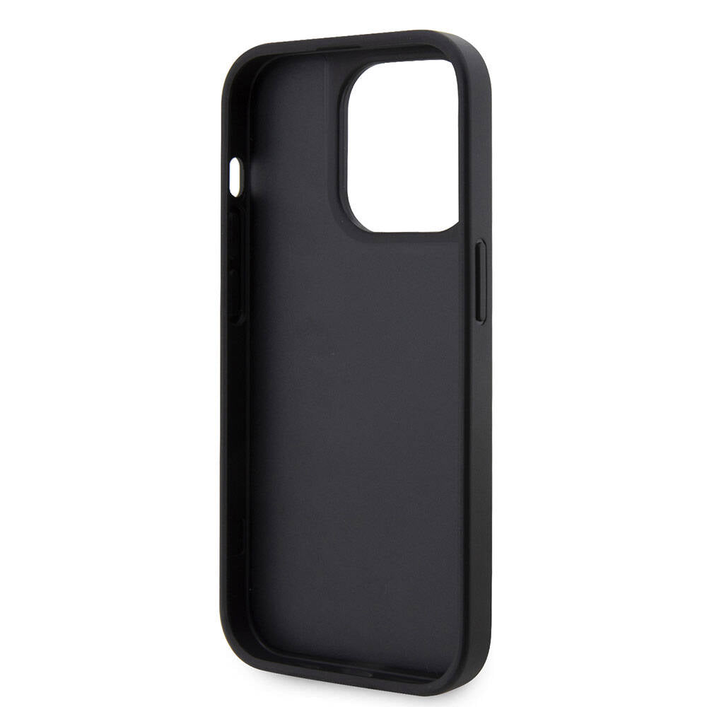 iPhone 15 Pro Kılıf Guess Orijinal Lisanslı Taşlı Arka Yüzey Üçgen Logolu Kılıf
