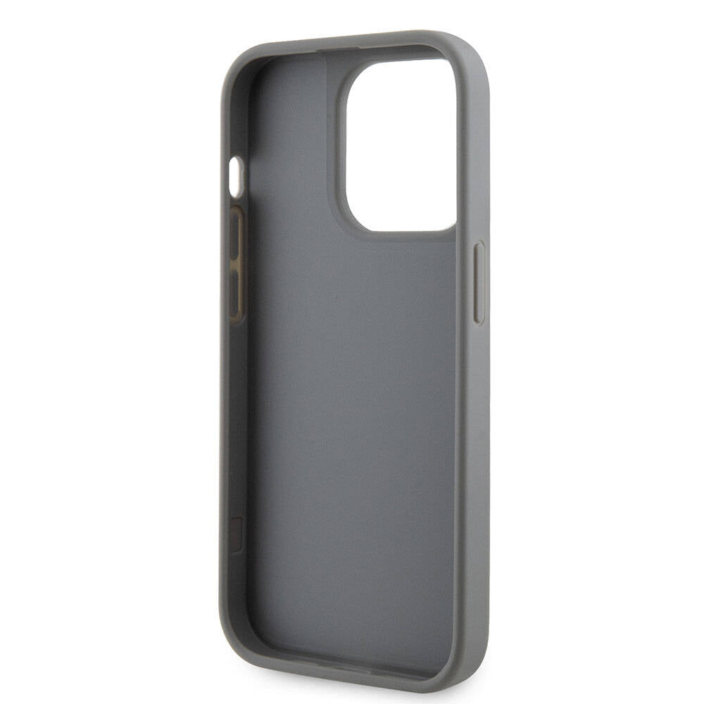 iPhone 15 Pro Kılıf Guess Orijinal Lisanslı Taşlı Arka Yüzey Üçgen Logolu Kılıf