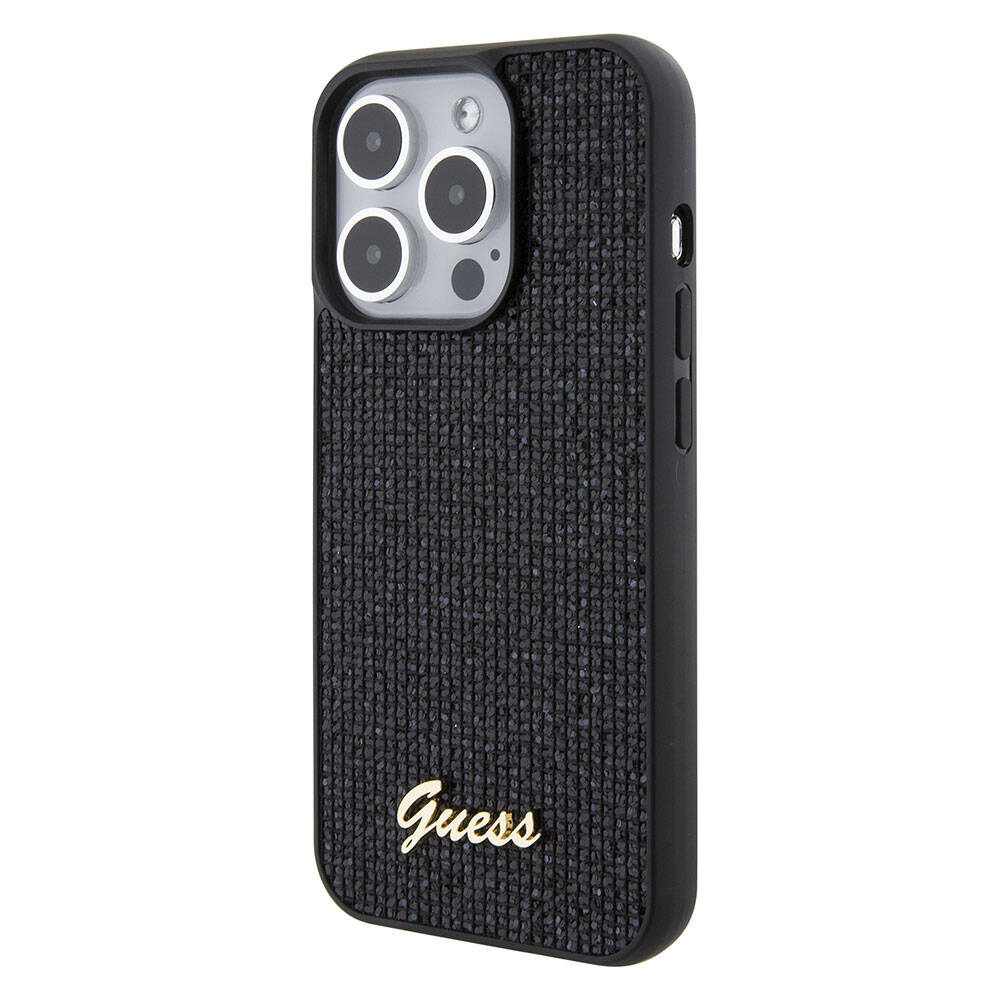 iPhone 15 Pro Kılıf Guess Orijinal Lisanslı Yazı Logolu Disco Script Metal Kılıf