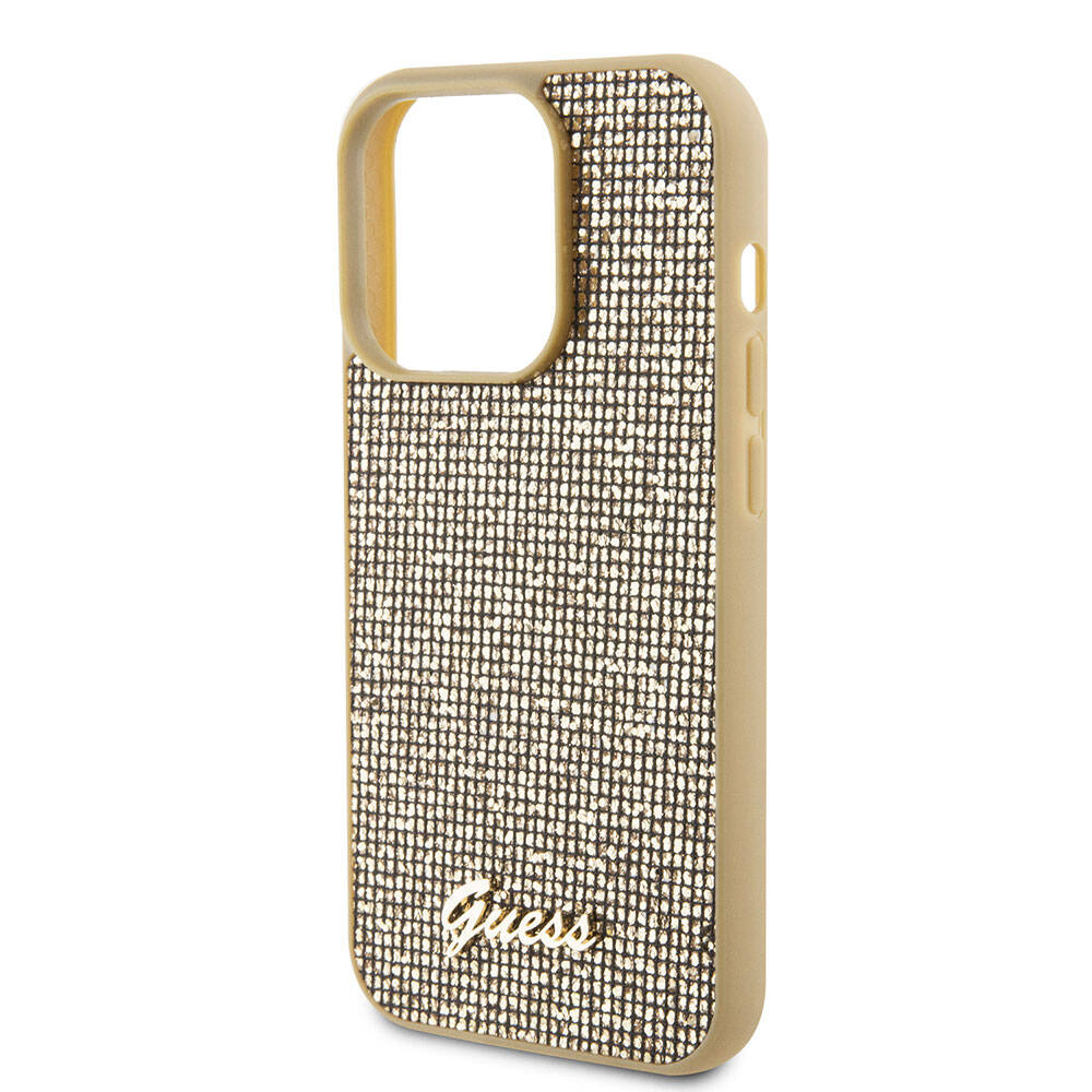 iPhone 15 Pro Kılıf Guess Orijinal Lisanslı Yazı Logolu Disco Script Metal Kılıf