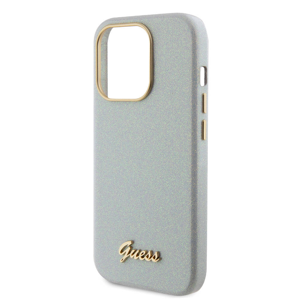 iPhone 15 Pro Kılıf Guess Orijinal Lisanslı Yazı Logolu Glitter Glossy Script Kılıf
