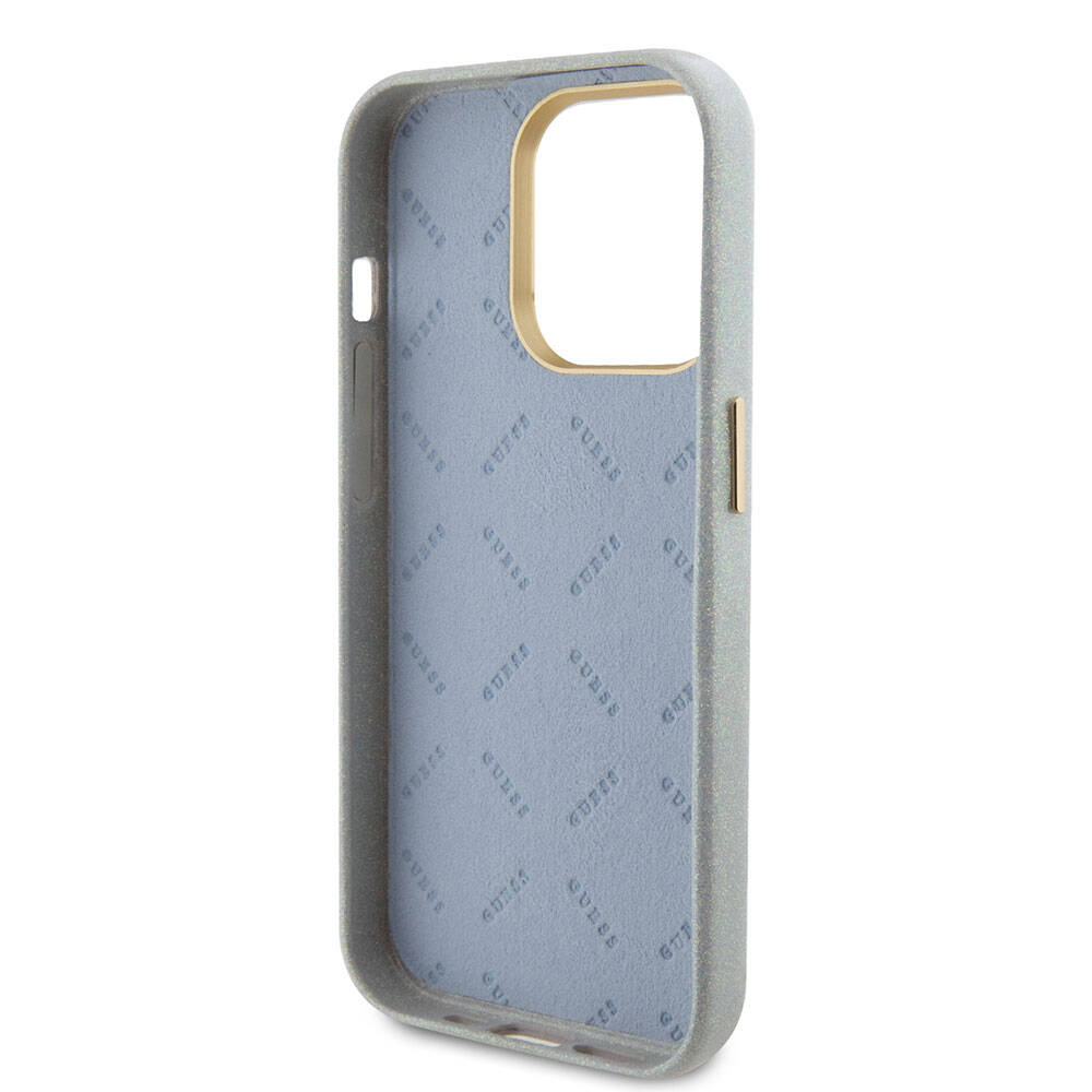 iPhone 15 Pro Kılıf Guess Orijinal Lisanslı Yazı Logolu Glitter Glossy Script Kılıf