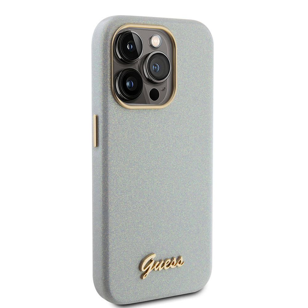 iPhone 15 Pro Kılıf Guess Orijinal Lisanslı Yazı Logolu Glitter Glossy Script Kılıf