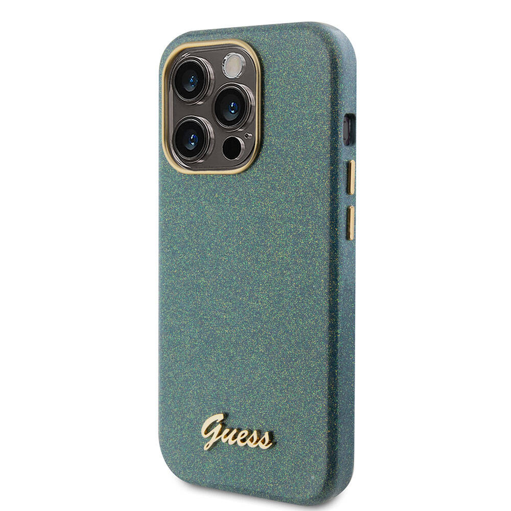 iPhone 15 Pro Kılıf Guess Orijinal Lisanslı Yazı Logolu Glitter Glossy Script Kılıf