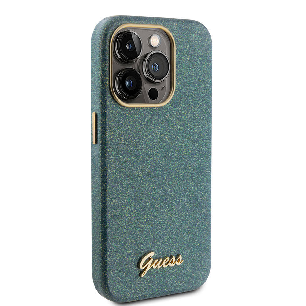 iPhone 15 Pro Kılıf Guess Orijinal Lisanslı Yazı Logolu Glitter Glossy Script Kılıf