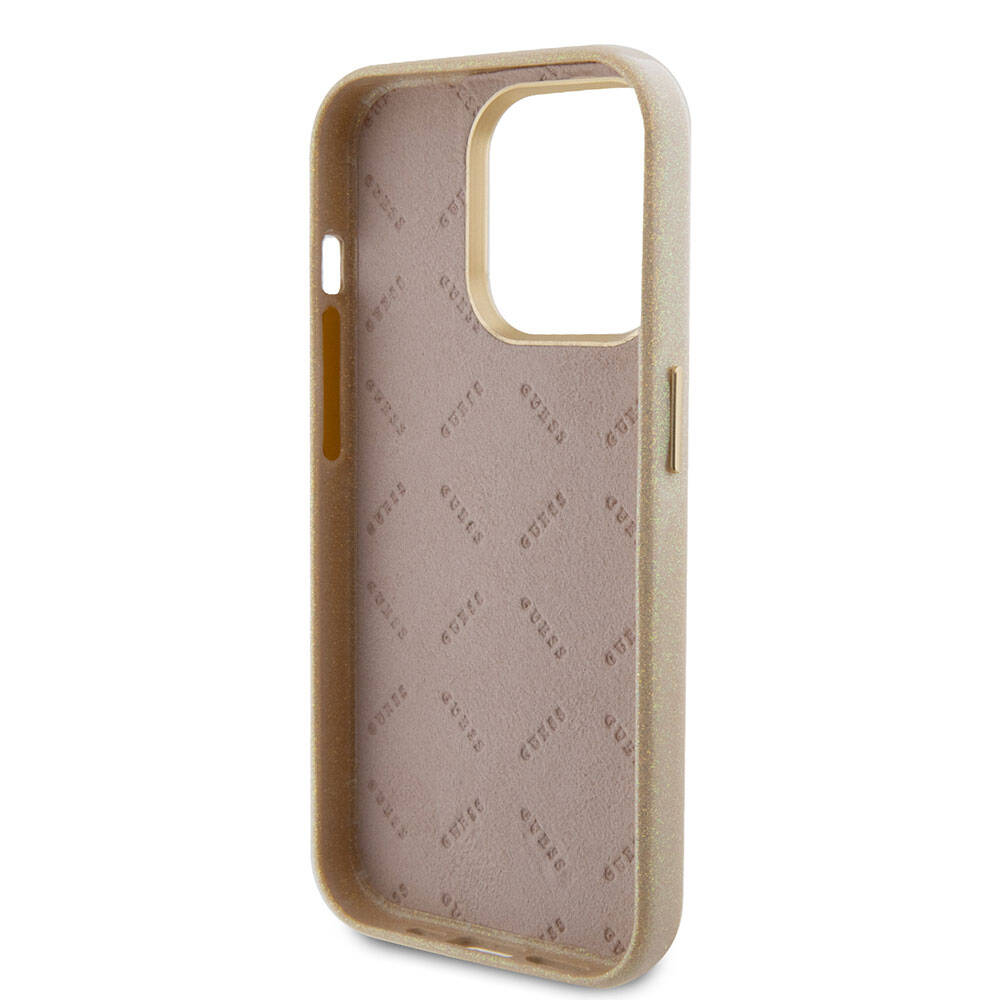 iPhone 15 Pro Kılıf Guess Orijinal Lisanslı Yazı Logolu Glitter Glossy Script Kılıf
