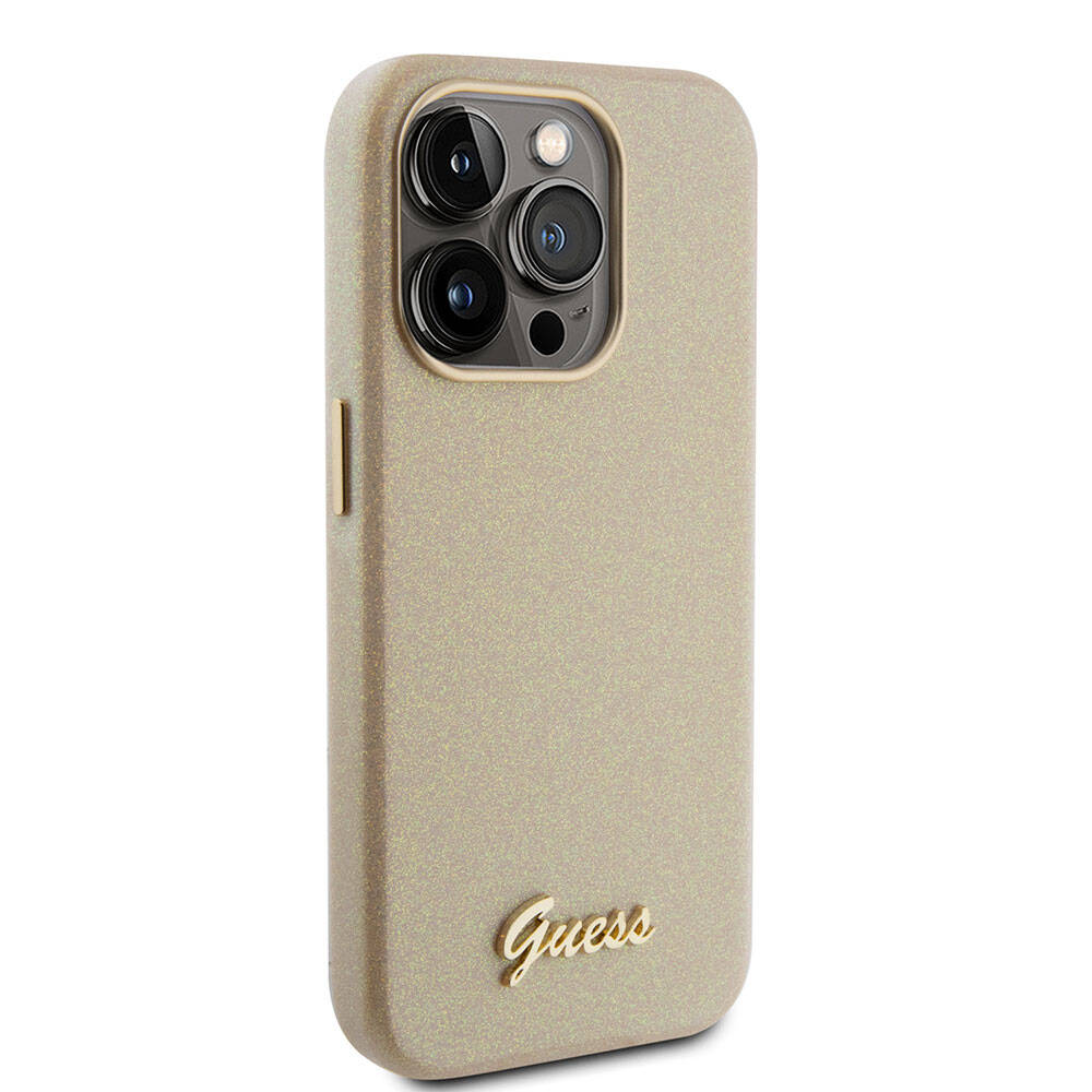 iPhone 15 Pro Kılıf Guess Orijinal Lisanslı Yazı Logolu Glitter Glossy Script Kılıf