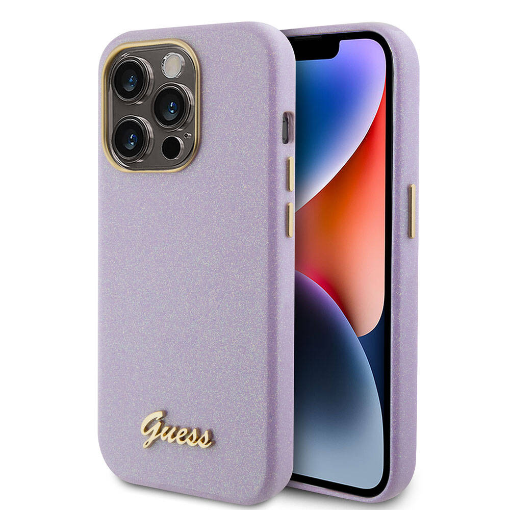 iPhone 15 Pro Kılıf Guess Orijinal Lisanslı Yazı Logolu Glitter Glossy Script Kılıf
