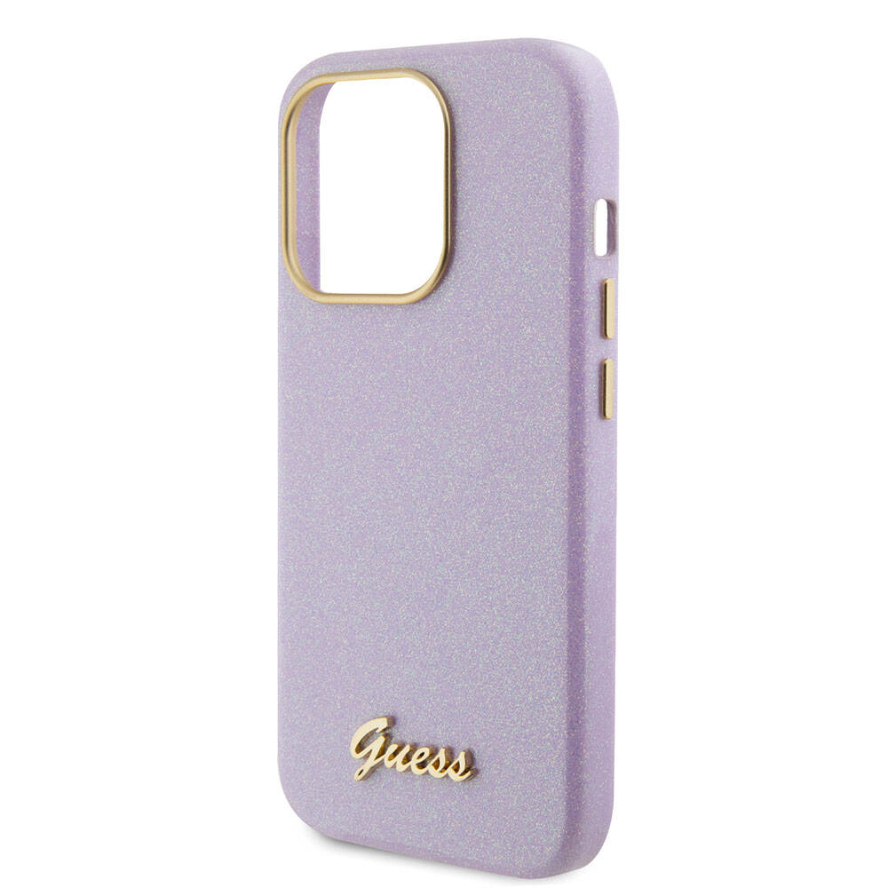 iPhone 15 Pro Kılıf Guess Orijinal Lisanslı Yazı Logolu Glitter Glossy Script Kılıf